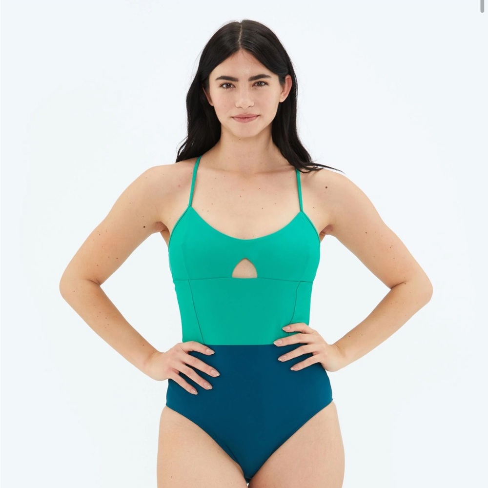 Summersalt The Swan Dive Seaglass and Seaweed one piece swimsuit